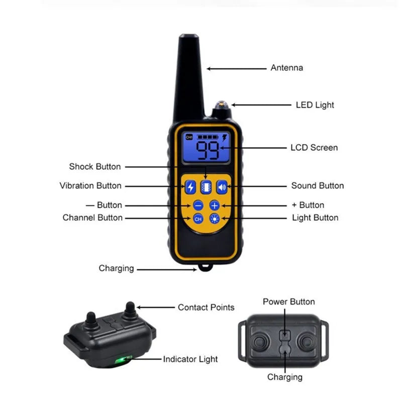 Dog Collar Electric Dog Training Collar Rechargeable LCD Display for All Size Pet Training Collar