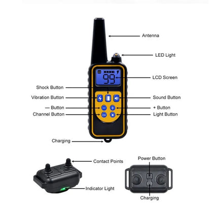 Dog Collar Electric Dog Training Collar Rechargeable LCD Display for All Size Pet Training Collar