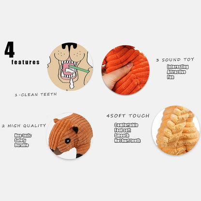 Dog Corduroy Toys  Animal Shape Plush  Squeaky Chew Bite Resistant Toy Pets Accessories Supplies  for Small Large Dogs