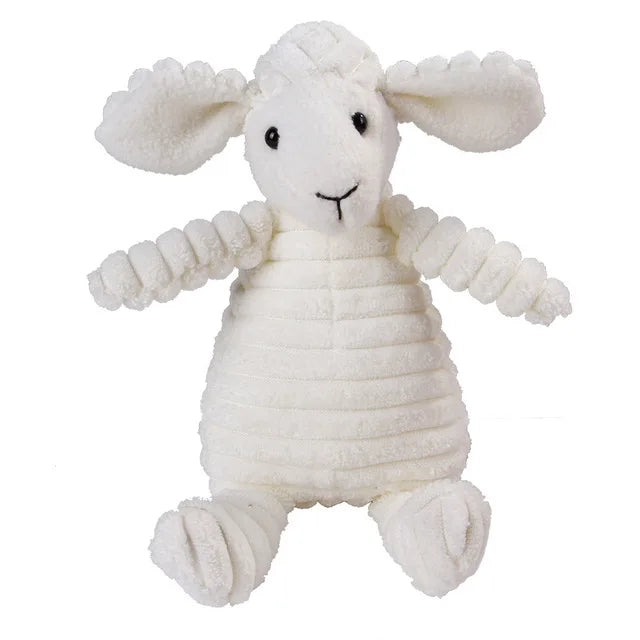 Dog Corduroy Toys  Animal Shape Plush  Squeaky Chew Bite Resistant Toy Pets Accessories Supplies  for Small Large Dogs