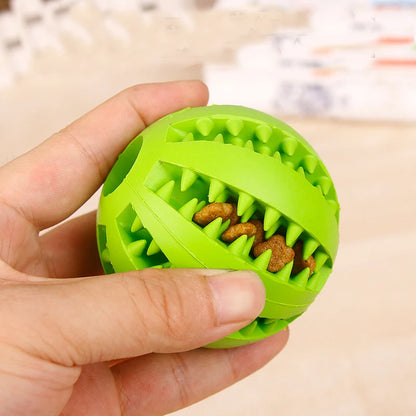 Rubber Pet Dog Cat Toy Ball Chew Treat Holder Tooth Cleaning Ball Food Dog Puppy Ball Training Interactive Pet Supplies