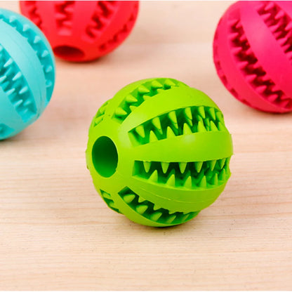 Rubber Pet Dog Cat Toy Ball Chew Treat Holder Tooth Cleaning Ball Food Dog Puppy Ball Training Interactive Pet Supplies