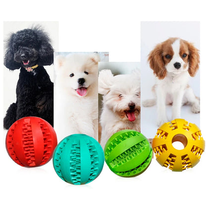 Rubber Pet Dog Cat Toy Ball Chew Treat Holder Tooth Cleaning Ball Food Dog Puppy Ball Training Interactive Pet Supplies