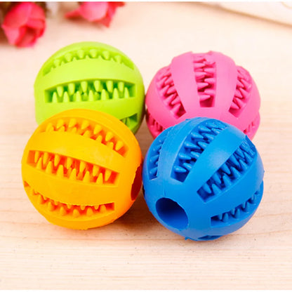 Rubber Pet Dog Cat Toy Ball Chew Treat Holder Tooth Cleaning Ball Food Dog Puppy Ball Training Interactive Pet Supplies