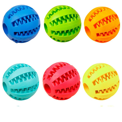 Rubber Pet Dog Cat Toy Ball Chew Treat Holder Tooth Cleaning Ball Food Dog Puppy Ball Training Interactive Pet Supplies