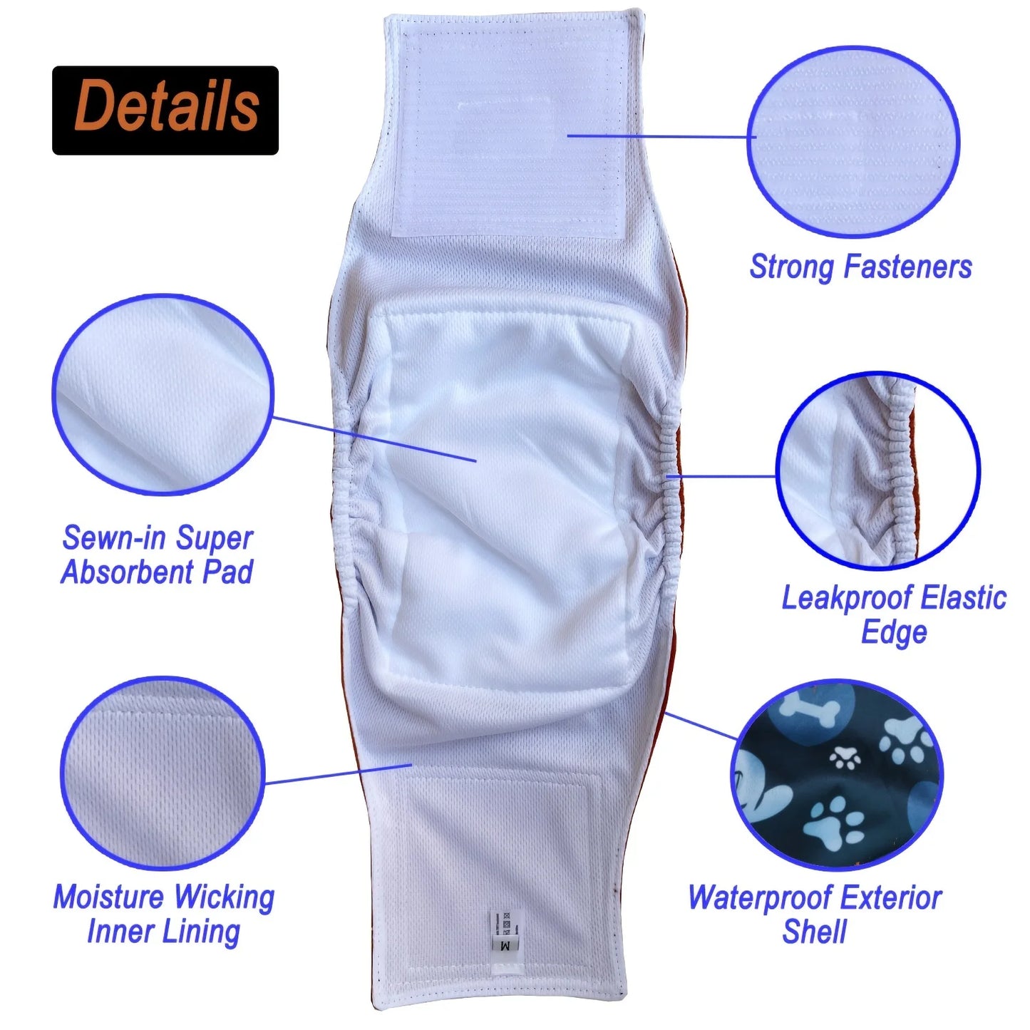 3pcs Male Dog Diaper, Reusable Dog Pee Pants, Washable Cloth Pet Belly Wrap, Puppy Dog Underwear,Pet Care Cloth Diapers(Jeans）)