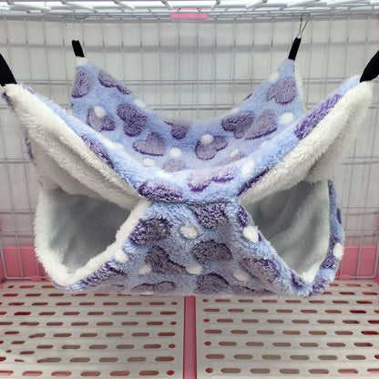 Double Layer Warm Hamster Hammock Pet Hanging Squirrel Sleeping Bag Hedgehog Small Pet Accessories Cage Pet Supplies Hammock