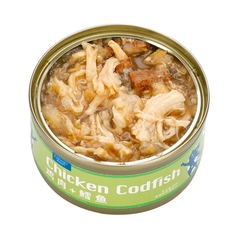 12 cans Cute cat snacks canned white meat cat snacks cat staple food kitten wet food into cat fattening nutrition 85g