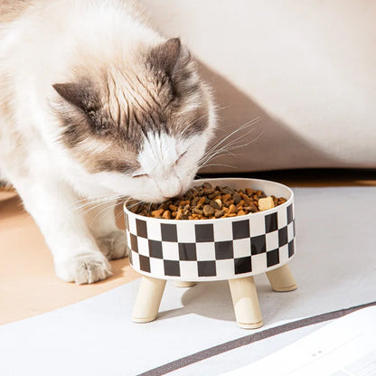 Dog Bowl, Anti-knock Pet Bowl, Plastic Cat Bowl, High-footed Neck Dog Rice Bowl, Large-capacity Cat Food Bowl