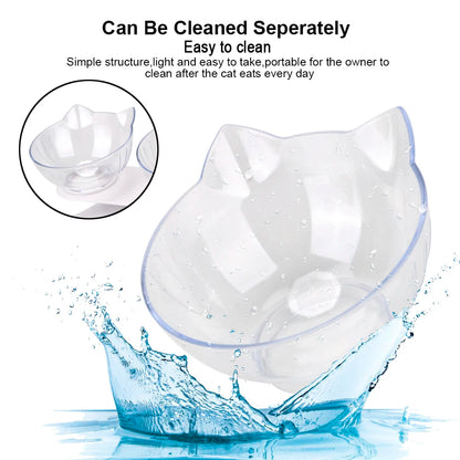 Durable Double Bowls Non-slip Cat Bowl Dog Bowl With Raised Stand Protection Cervical Pet Food Water Feeder