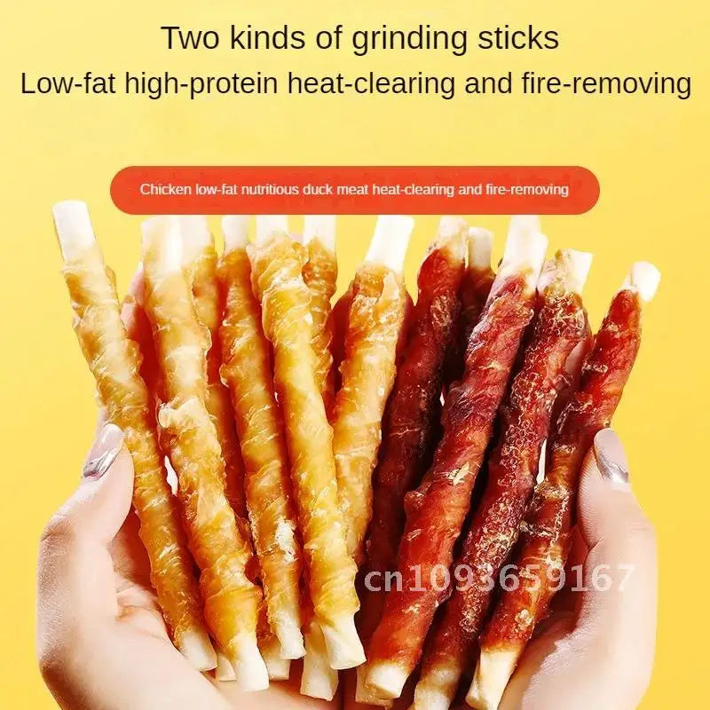 [2024]3Bags Multiple flavors of dog snacks clean resistant bite Dogs training Dry Food Pet reward meat teeth duck chicken