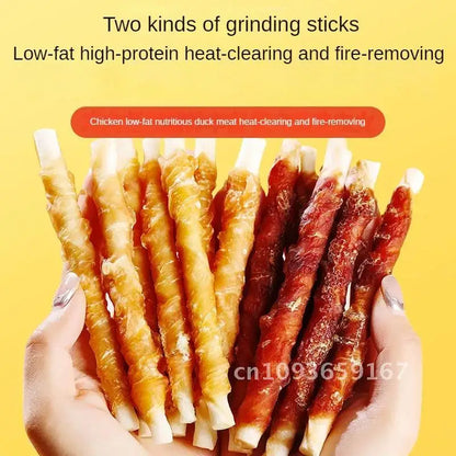 [2024]3Bags Multiple flavors of dog snacks clean resistant bite Dogs training Dry Food Pet reward meat teeth duck chicken