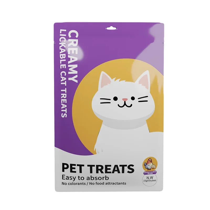 15g*100 Large Capacity Pet Food Cat Snacks Cat Wet Creamy Strips Tuna Salmon Chicken Pet Wet Food Pet Supplies For Kitten