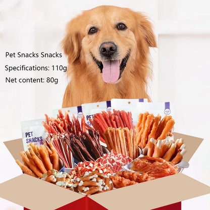 Pet snacks 110g dog snacks training rewards bite-resistant teeth grinding stick chicken breast beef strips