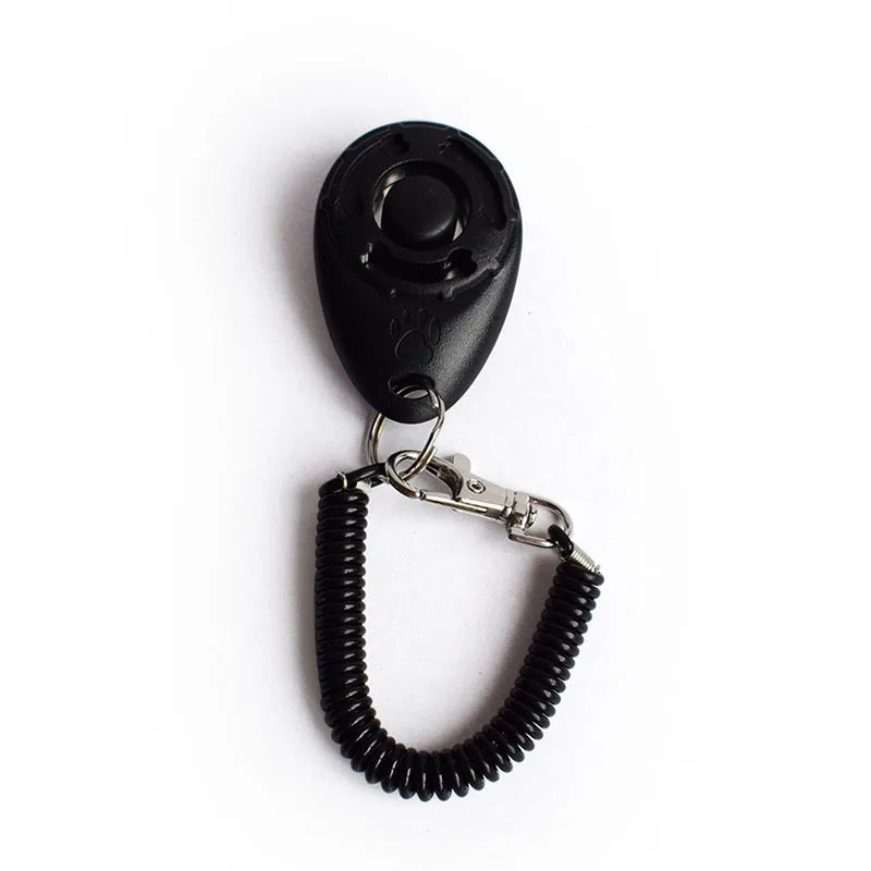 Pet Cat Dog Training Clicker Plastic New Dog Click Trainer Portable Auxiliary Adjustable Wristband Sound Key Chain Pet Supplies