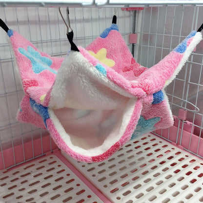 Double Layer Warm Hamster Hammock Pet Hanging Squirrel Sleeping Bag Hedgehog Small Pet Accessories Cage Pet Supplies Hammock