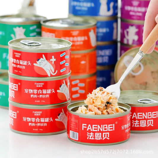 Canned cat white meat snack can cat snacks cat staple food young cat fat 170g cat wet food