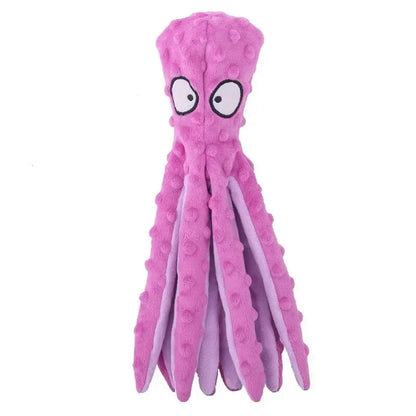 Dog toy octopus squeaking dog toy, soft and durable interactive dog chew toy