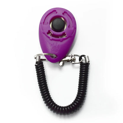 Pet Cat Dog Training Clicker Plastic New Dog Click Trainer Portable Auxiliary Adjustable Wristband Sound Key Chain Pet Supplies