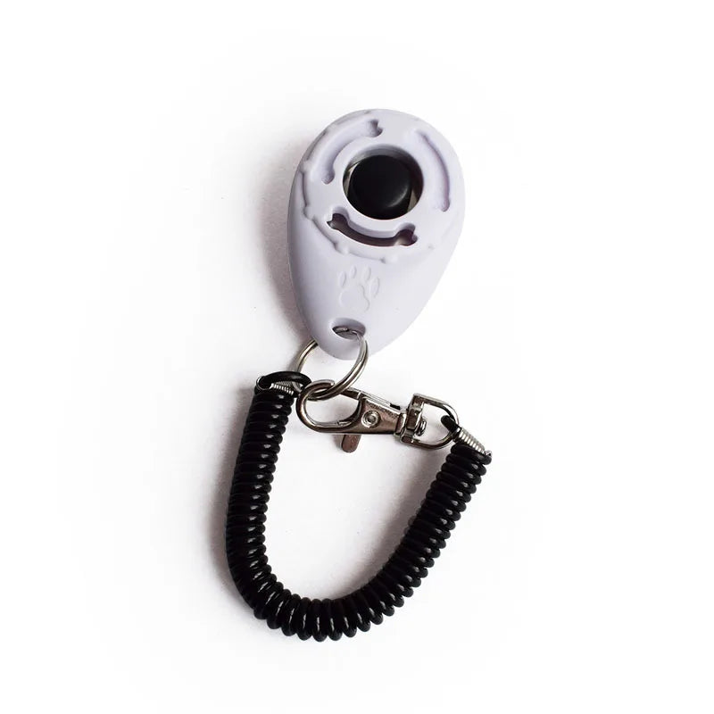 Pet Cat Dog Training Clicker Plastic New Dog Click Trainer Portable Auxiliary Adjustable Wristband Sound Key Chain Pet Supplies