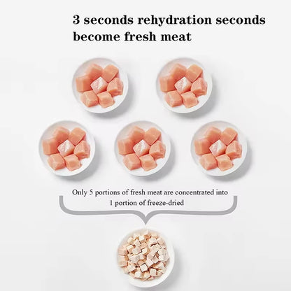 Pet freeze-dried mixed freeze-dried whole-family barrel chicken breast grain duck breast grain small quail cat dog freeze-dried