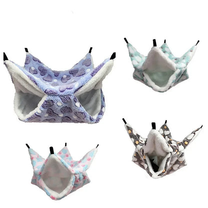 Double Layer Warm Hamster Hammock Pet Hanging Squirrel Sleeping Bag Hedgehog Small Pet Accessories Cage Pet Supplies Hammock
