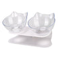 Durable Double Bowls Non-slip Cat Bowl Dog Bowl With Raised Stand Protection Cervical Pet Food Water Feeder