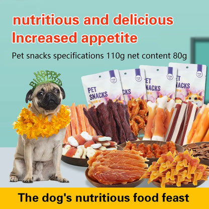 Pet snacks 110g dog snacks training rewards bite-resistant teeth grinding stick chicken breast beef strips