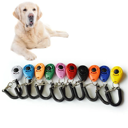 Pet Cat Dog Training Clicker Plastic New Dog Click Trainer Portable Auxiliary Adjustable Wristband Sound Key Chain Pet Supplies