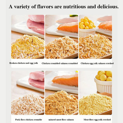 Freeze-dried crushed cat snacks chicken meat floss egg yolk powder kitty cat nutrition fattening cat food companion mix