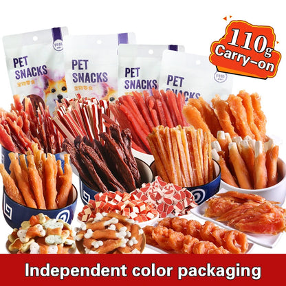 Pet snacks 110g dog snacks training rewards bite-resistant teeth grinding stick chicken breast beef strips